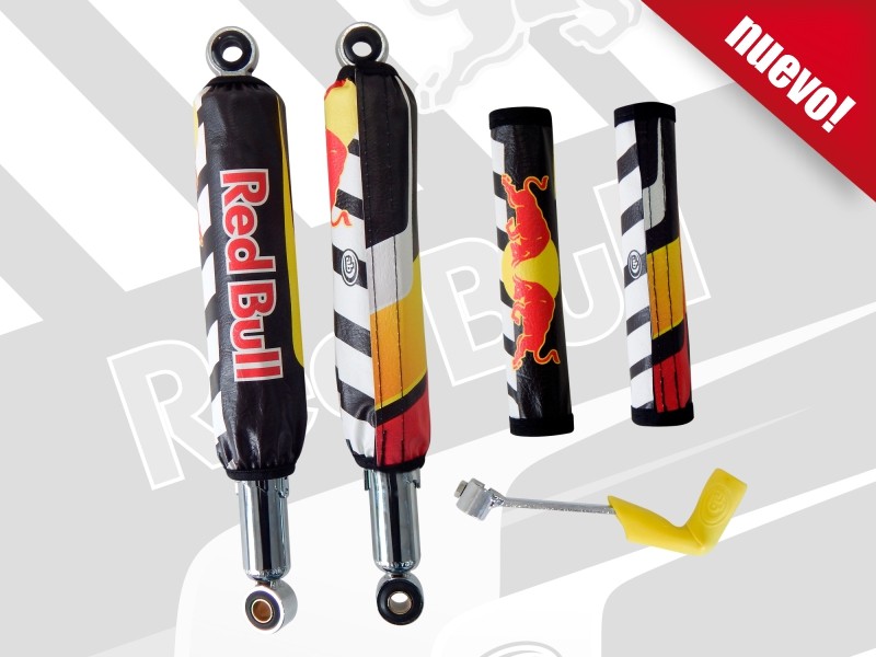 Kit Cubre Amortiguador RED BULL + Cubre Barral + Capuch&oacute;n Cambios