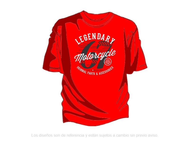 Remera Estampada LEGENDARY MOTORCYCLE Roja